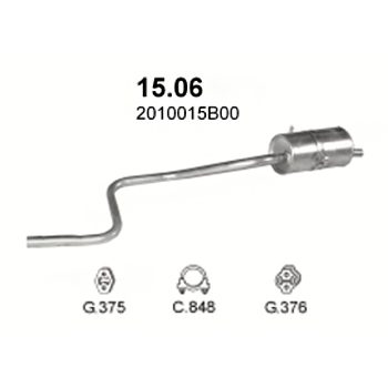 ГЛУШИТЕЛЬ Nissan Micra 1.0, 1.2-K10, Man, Aut, 83-92
