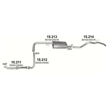 глушитель на NISSAN NAVARA (D40), 05 - 07