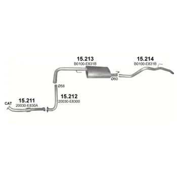 глушитель на NISSAN NAVARA (D40), 05 - 07