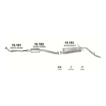 глушитель на NISSAN NAVARA (D22), 97 - 04