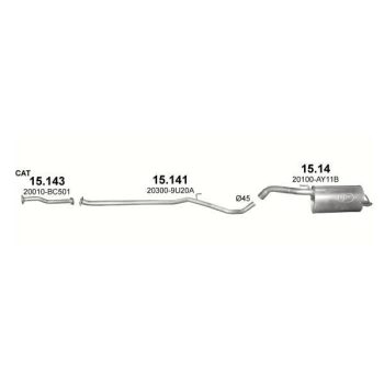 глушитель на NISSAN NOTE (E11), 06 - 08