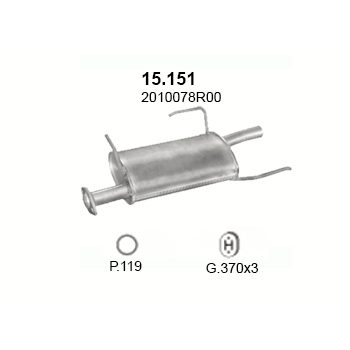 глушитель на Nissan Sunny 1.6-Y10, 1.6i 16V Y10, 90-95
