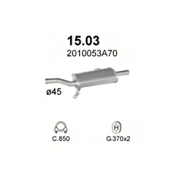 глушитель на Nissan Sunny 1.6-1.6 12V N13, 89-91