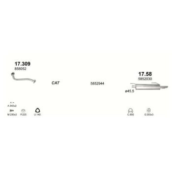 глушитель на OPEL ASTRA (F), 91 - 98