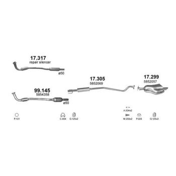 глушитель на OPEL ASTRA (G), 98 - 09