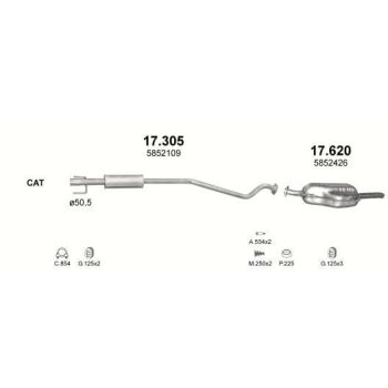 глушитель на OPEL ASTRA (G), 98 - 09