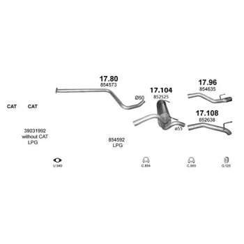 глушитель на OPEL ASTRA (J), 09 - 19