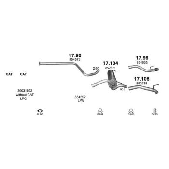 глушитель на OPEL ASTRA (J), 09 - 19