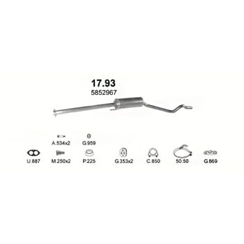 глушитель на Opel Astra F 1.7 D-92-98