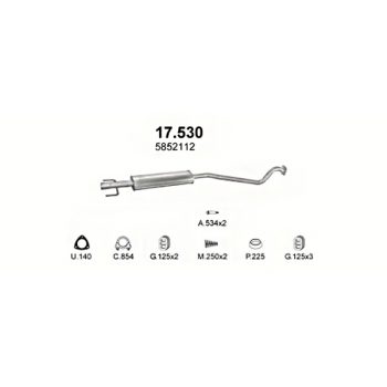 глушитель на Opel Astra G 1.4, 1.6-1.4i 16V, 1.6i 8V, 98-04
