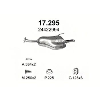 глушитель на Opel Astra G 1.4, 1.6-1.4i 16V, 1.6i 8V, 1.6i 16V, 98-03