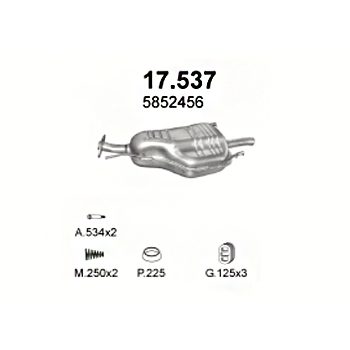 глушитель на Opel Astra G 1.4, 1.6-1.4i 16V, 1.6i 8V, 1.6i 16V, 98-00