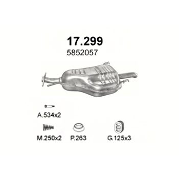 глушитель на Opel Astra G 1.7 D, 2.0 D-1.7 DTL Turbo Diesel, 2.0 Di, 98-04