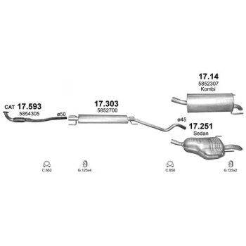 глушитель на OPEL ASTRA (H), 04 - 09
