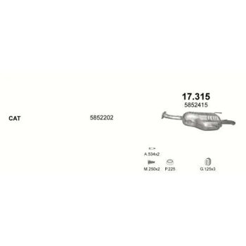 глушитель на OPEL ASTRA (G), 98 - 09