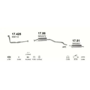 глушитель на OPEL ASTRA (F), 91 - 98