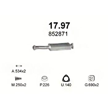 ГЛУШИТЕЛЬ Opel Calibra 2.0-Man, 2.0i 16V Man, 90-92