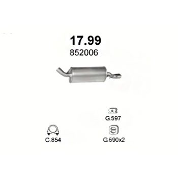 ГЛУШИТЕЛЬ Opel Calibra 2.0-Man, Aut, 2.0i 8V 4x4 Man, 90-97