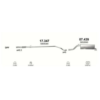 глушитель на OPEL CORSA (D), 06 - 11
