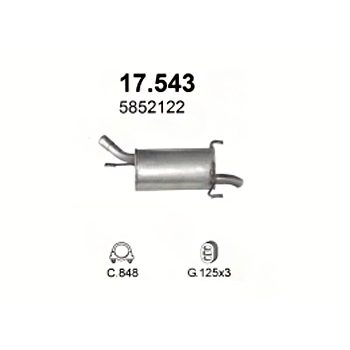 глушитель на Opel Corsa C 1.2, 1.4-1.2i 16V, 1.4i 16V, 03-06