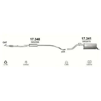 глушитель на OPEL CORSA (D), 06 - 11