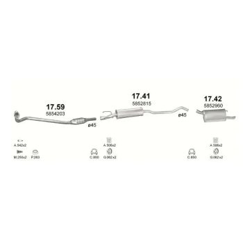 глушитель на OPEL CORSA (B), 93 - 00