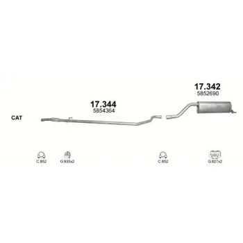 глушитель на OPEL CORSA (D), 11 -14
