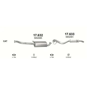 глушитель на OPEL FRONTERA (B), 98 - 04