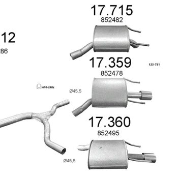 глушитель на OPEL INSIGNIA (I), 08 - 13