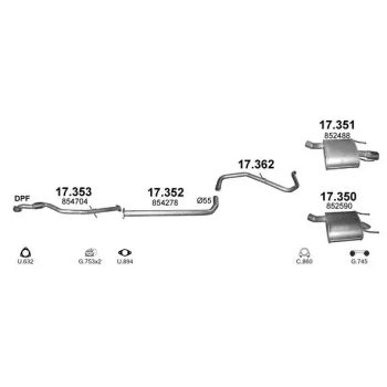 глушитель на OPEL INSIGNIA (I), 08 - 13