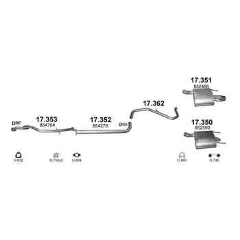 ГЛУШИТЕЛЬ OPEL INSIGNIA (I), 08 - 13