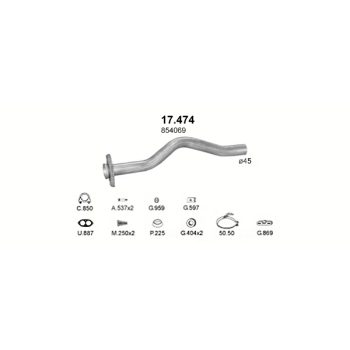 глушитель на Opel Kadett E 1.3, 1.6, 1.6 D, 1.8-S, N, GT, Aut, 1.6i Aut, 1.8i Aut, Man, 84-91
