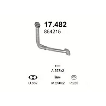 глушитель на Opel Kadett Е 1.6 D, 1.7 D-Man, 84-91, Opel Kadett Е Combo 1.6 D, 1.7 D-1.6D Man Combo, 1.7D Man Combo, 86-91