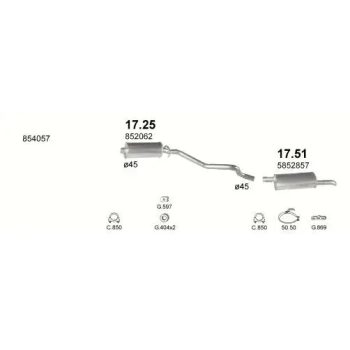 глушитель на OPEL KADETT (E), 84 - 91