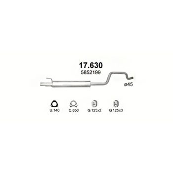 глушитель на Opel Meriva А 1.4, 1.6-1.4i 16V, 1.6i, 1.6i 16V, 03-10