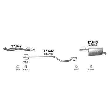 глушитель на OPEL MERIVA (I), 03 - 10