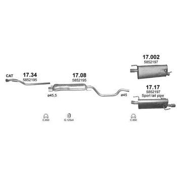 глушитель на OPEL MERIVA (I), 03 - 10