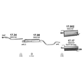 глушитель на OPEL MERIVA (I), 03 - 10