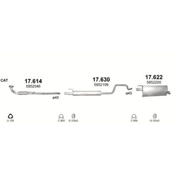 глушитель на OPEL MERIVA A 1.6