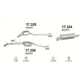 глушитель на OPEL OMEGA (B), 99 - 03
