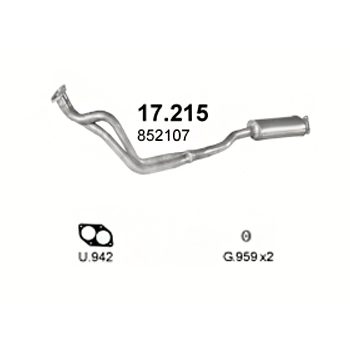 глушитель на Opel Omega А 1.8, 2.0-1.8i, 2.0i, 86-92