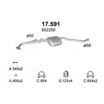 глушитель на Opel Omega B 2.2-2.2i 16V, 99-03