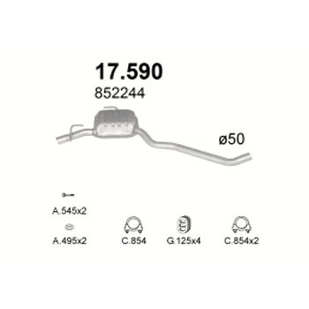 глушитель на Opel Omega B 2.2-2.2i 16V, 99-03
