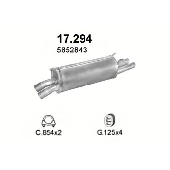 глушитель на Opel Omega B 3.0, 3.2-3.0i V6, 3.2i V6, 94-03