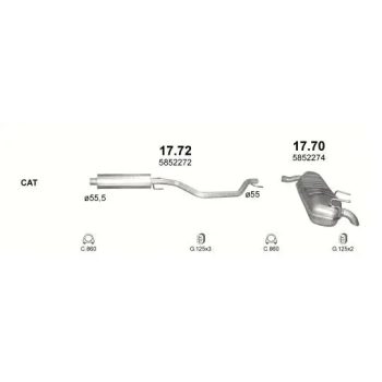 глушитель на OPEL SIGNUM (I), 03 - 08