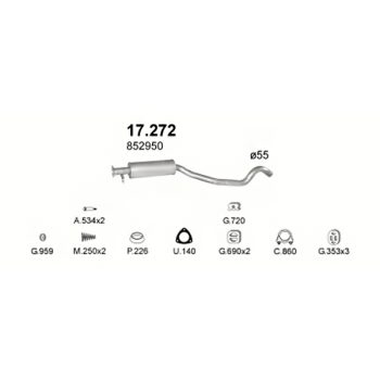 глушитель на Opel Vectra А 2.0, 2.5-2.0 16V SRI, 2.0 16V, 2.5i V6, 92-95