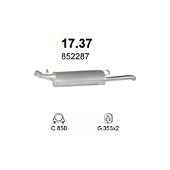 глушитель на Opel Vectra A 1.4, 1.6, 1.7 D, 1.8-1.6i, 1.6i Aut, 1.7 Turbo Diesel, Aut, Man, 88-95
