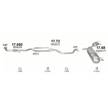 глушитель на OPEL VECTRA (C), 02 - 08