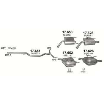 глушитель на OPEL VECTRA (C), 02 - 08