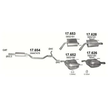 глушитель на OPEL VECTRA (C), 02 - 08
